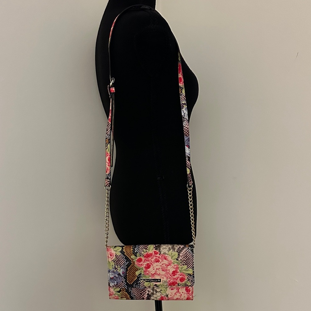 Betsey Johnson Floral & Snake-Print Crossbody in Pink and Multicolor